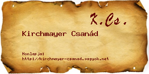 Kirchmayer Csanád névjegykártya